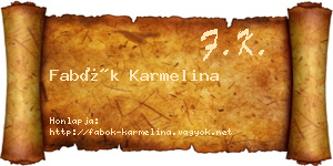Fabók Karmelina névjegykártya